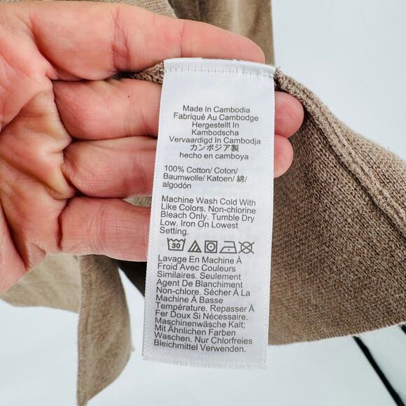 J. Crew Factory Cotton Sweater Blazer Camel Knit 2 Button Jacket Size PM - Picture 5 of 8